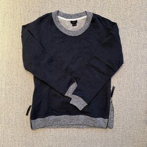 Theory - Women’s Crewneck Sweater / Sweatshirt -Dark Blue and Light Gray